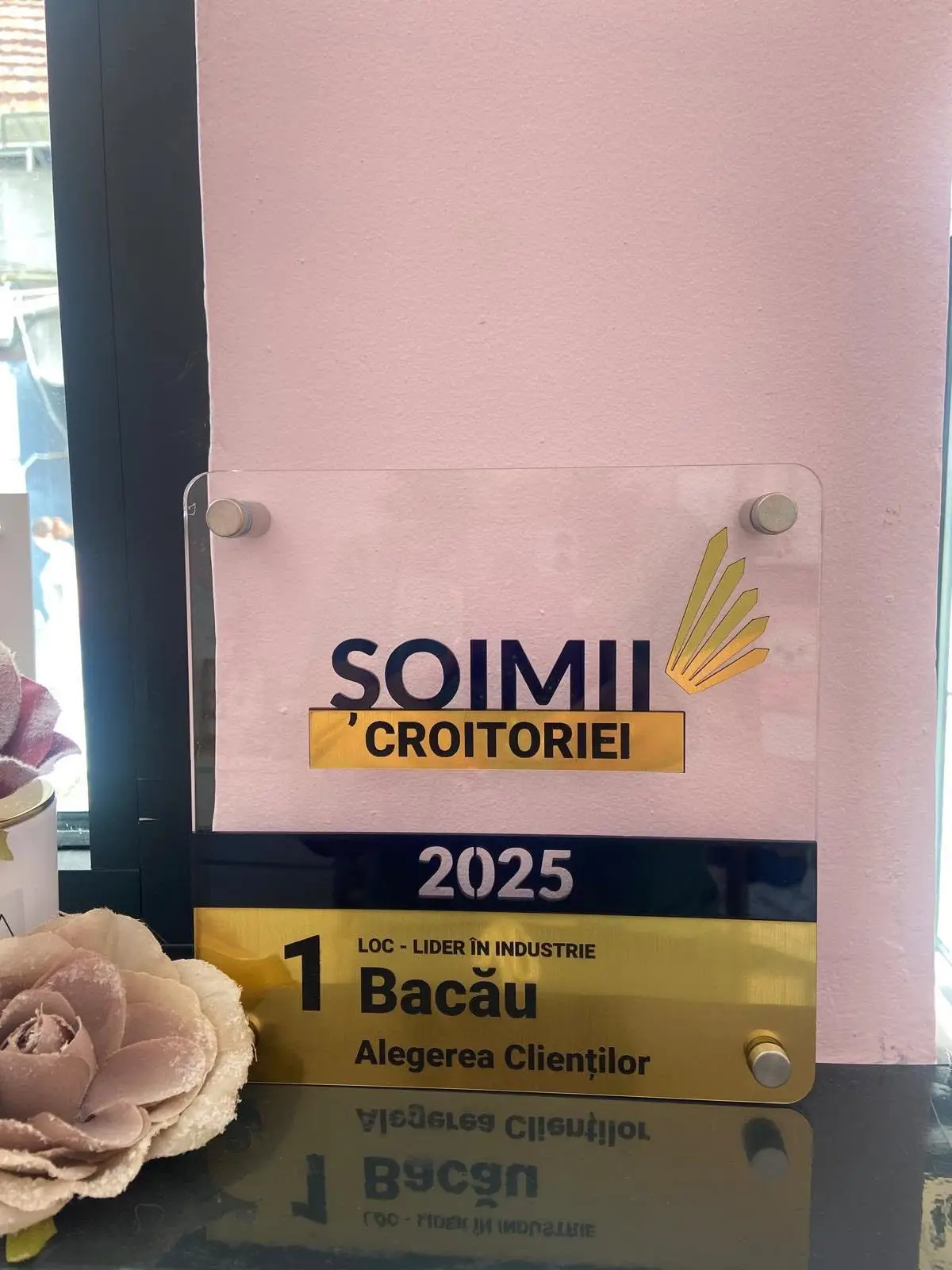 Trofeul Șoimii Croitoriei 2025: locul 1 în Bacău, Alegerea Clienților, acordat Atelier Murra